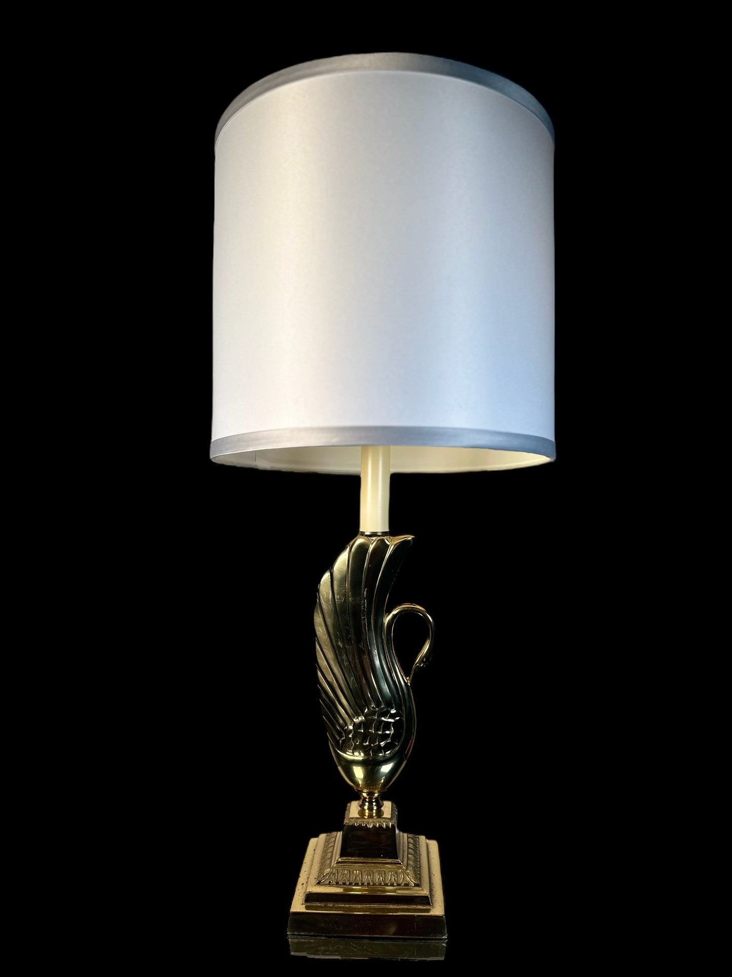 Gold Vintage Swan Brass Table Lamp *Rare Collectors Item*