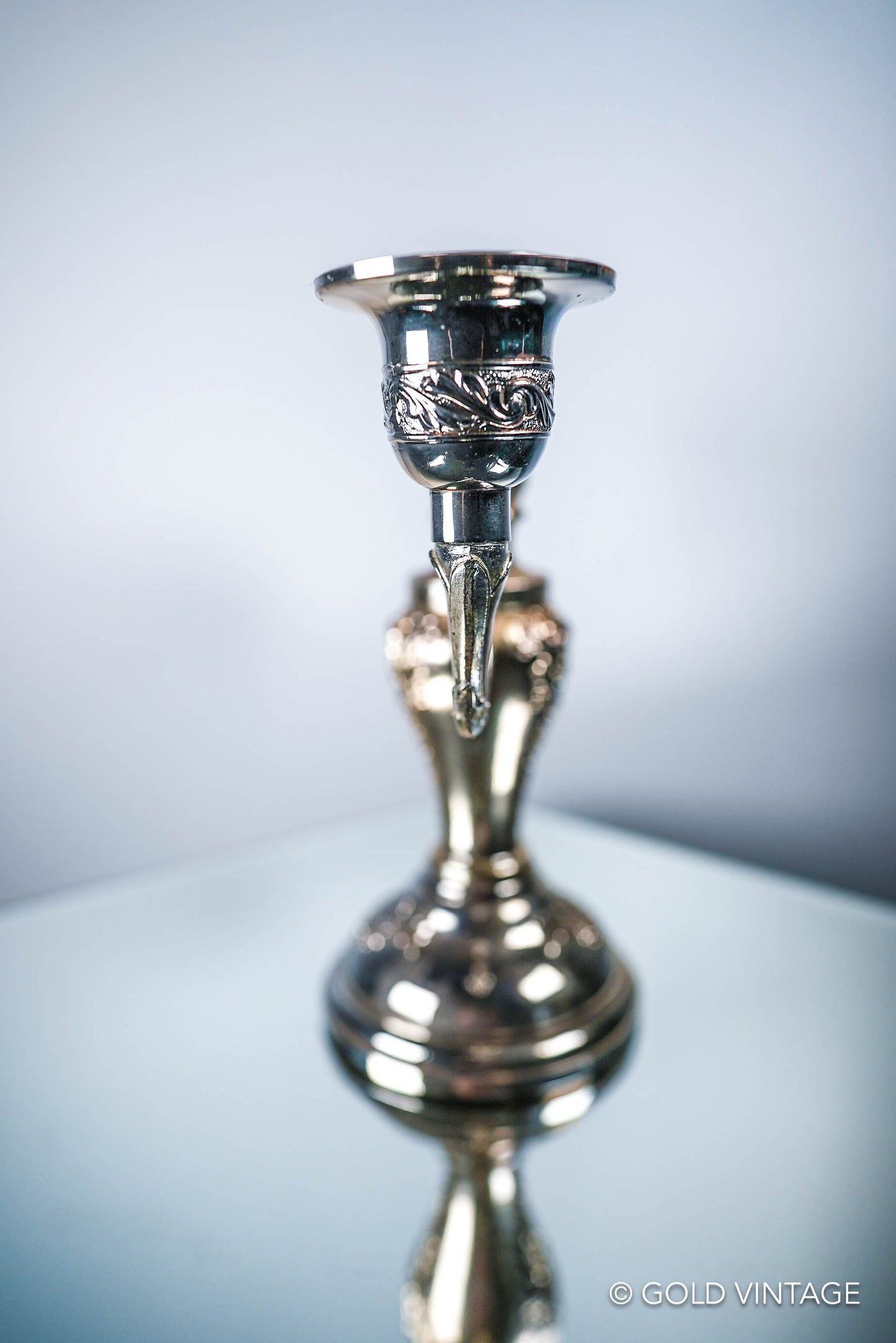 Vintage Silver 3 Branch Condisco E.P. Antimony Candelabra / Candlestick Candle Holder
