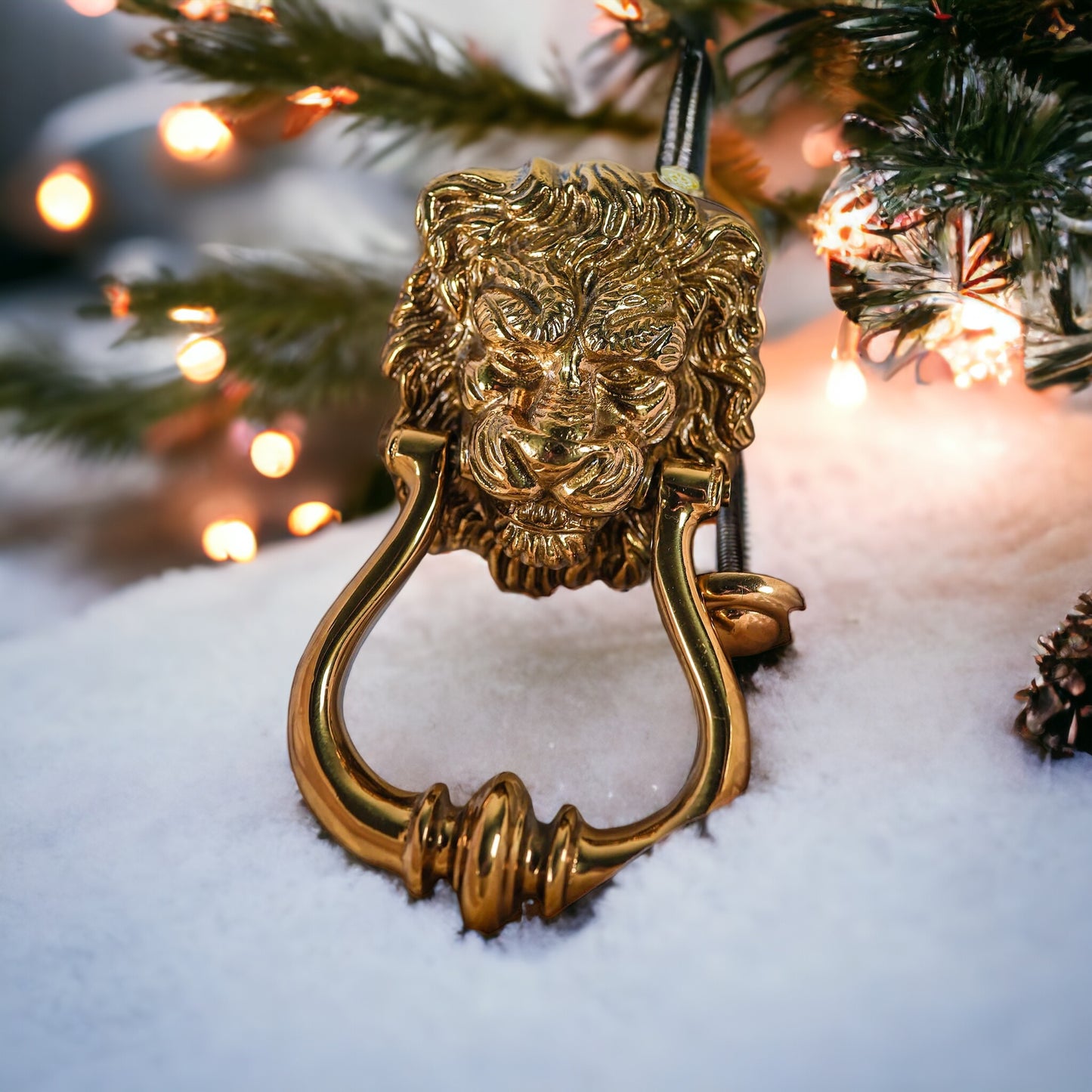Gold Vintage Brass Lion Head Door Knocker Valsan