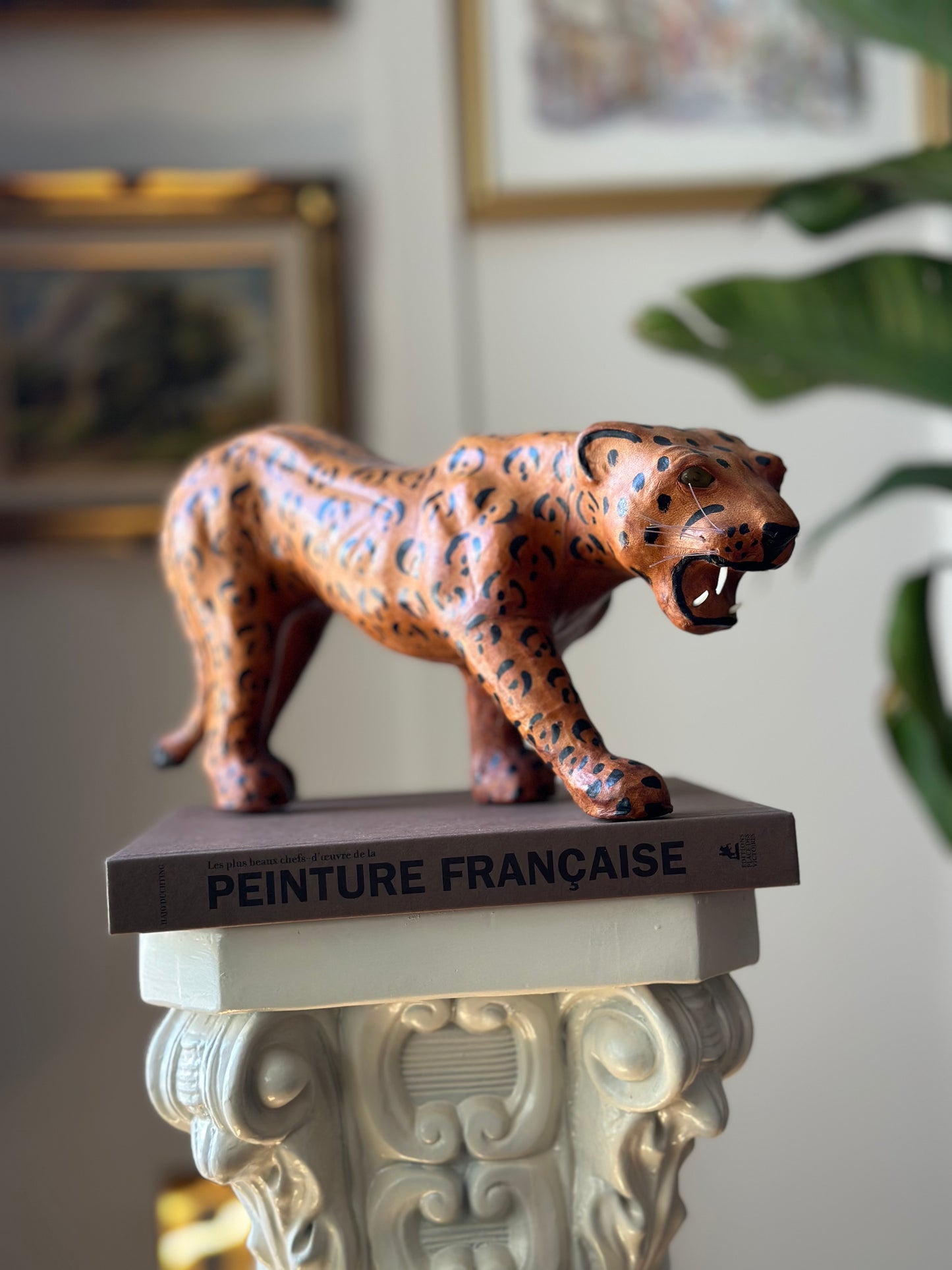 Vintage Leather Wrapped Leopard