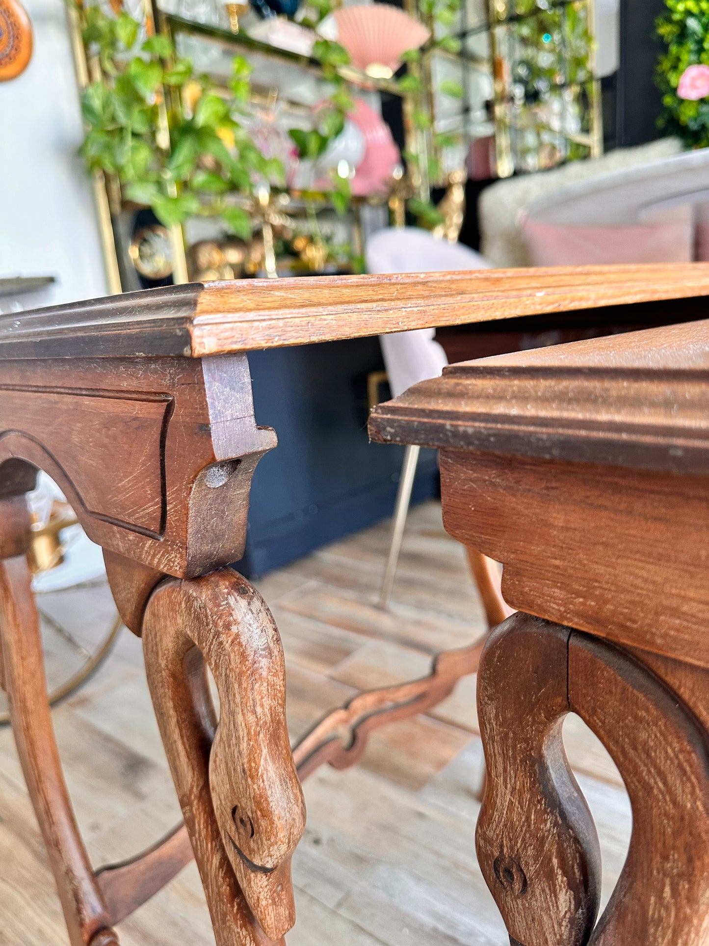 Antique Swan Nesting Tables (Set of 3) from 1850