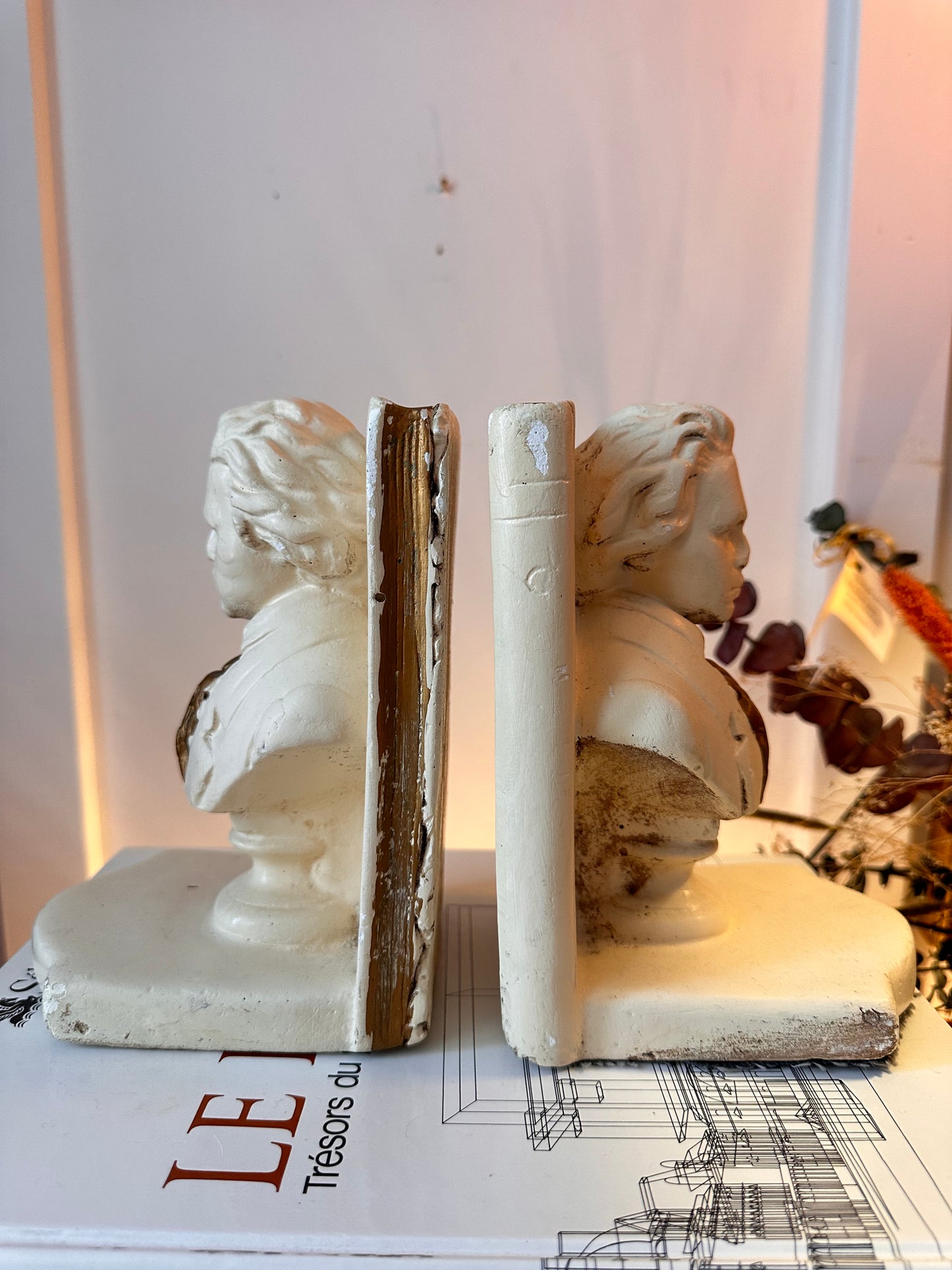 Vintage Bookends Mozart Bust