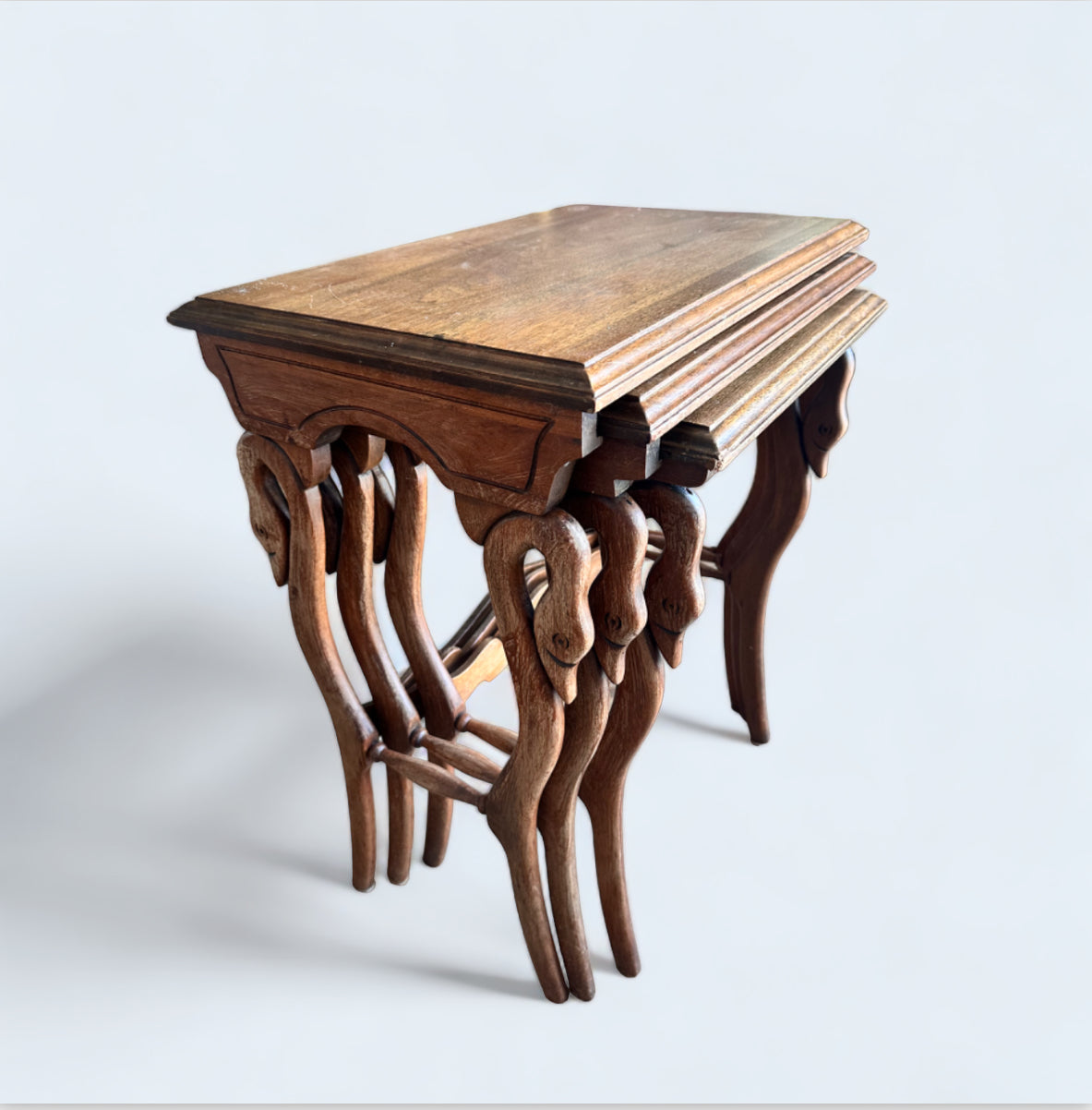 Antique Swan Nesting Tables (Set of 3) from 1850