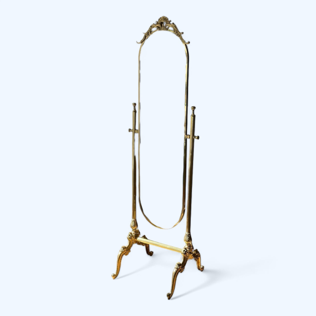 Vintage Brass Standing Mirror