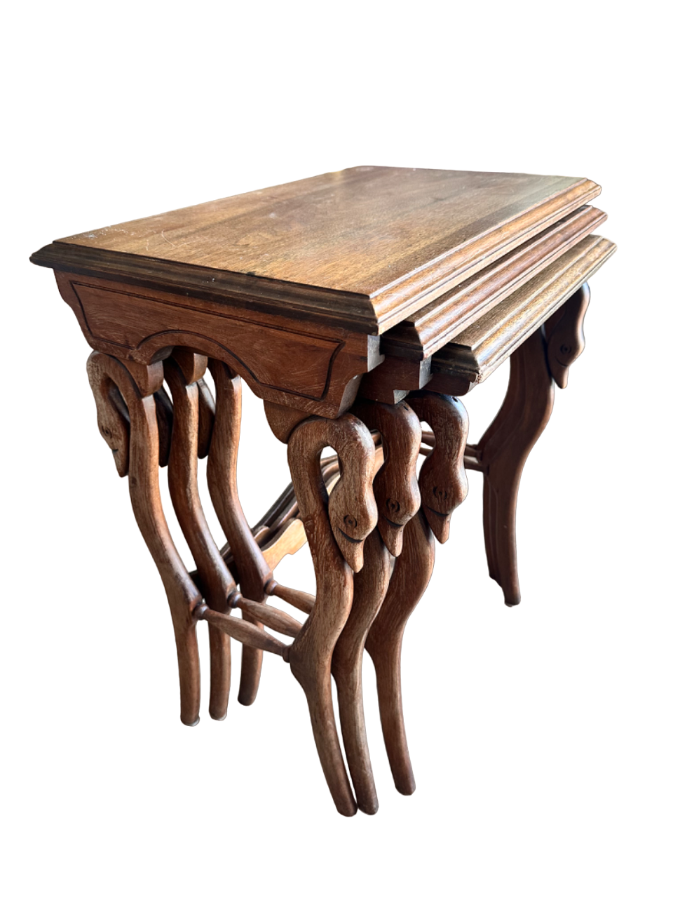 Antique Swan Nesting Tables (Set of 3) from 1850