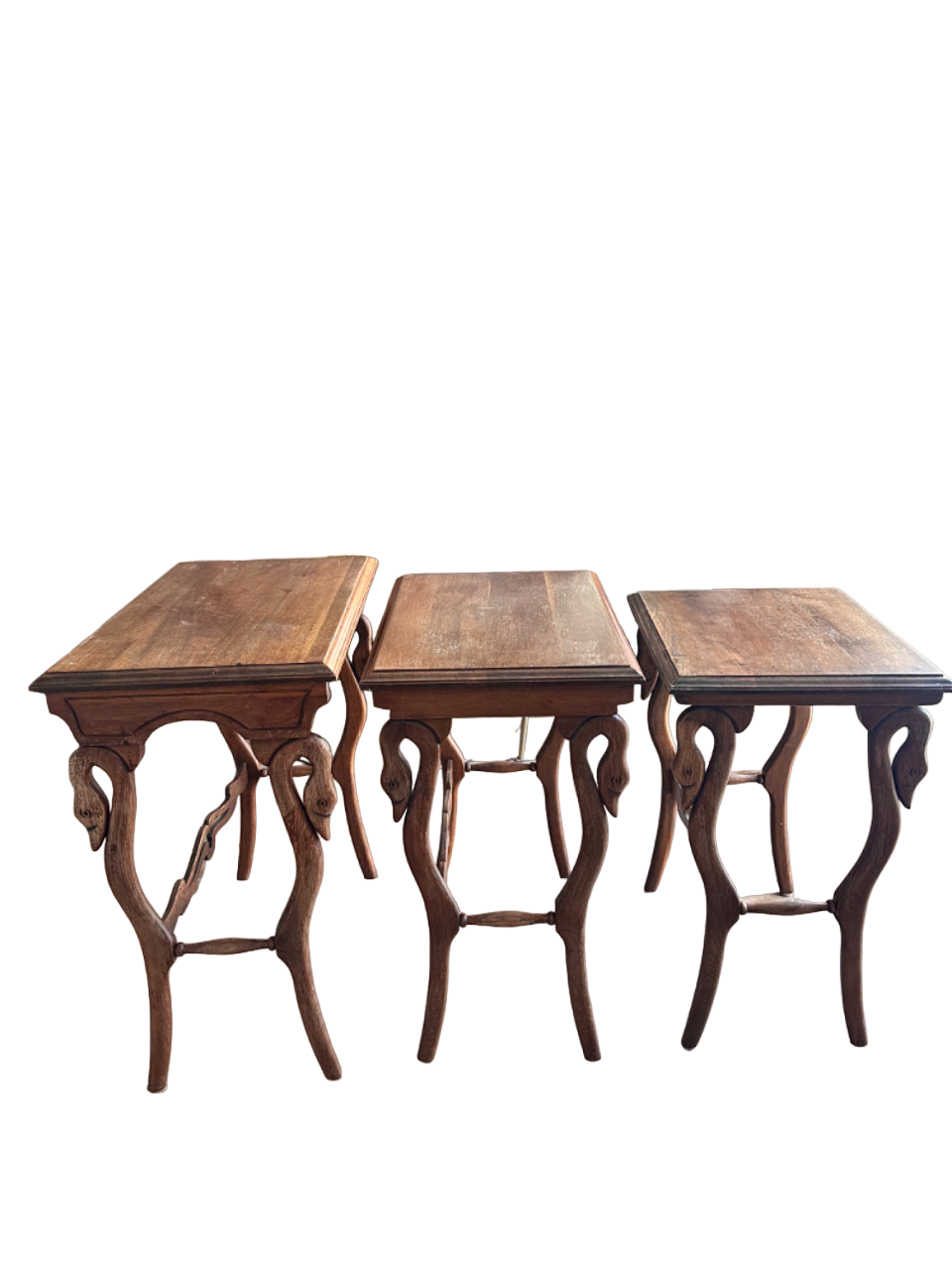 Antique Swan Nesting Tables (Set of 3) from 1850