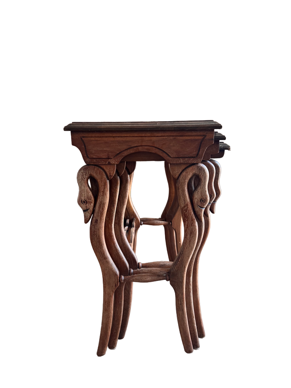 Antique Swan Nesting Tables (Set of 3) from 1850