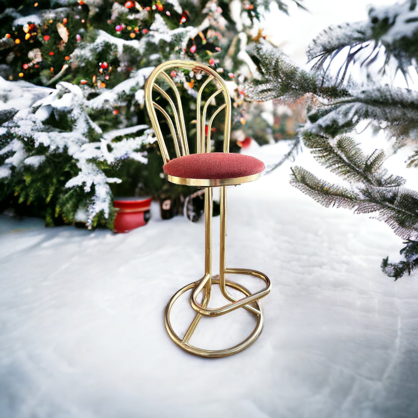 Hollywood Regency Vintage Brass Bar Stool