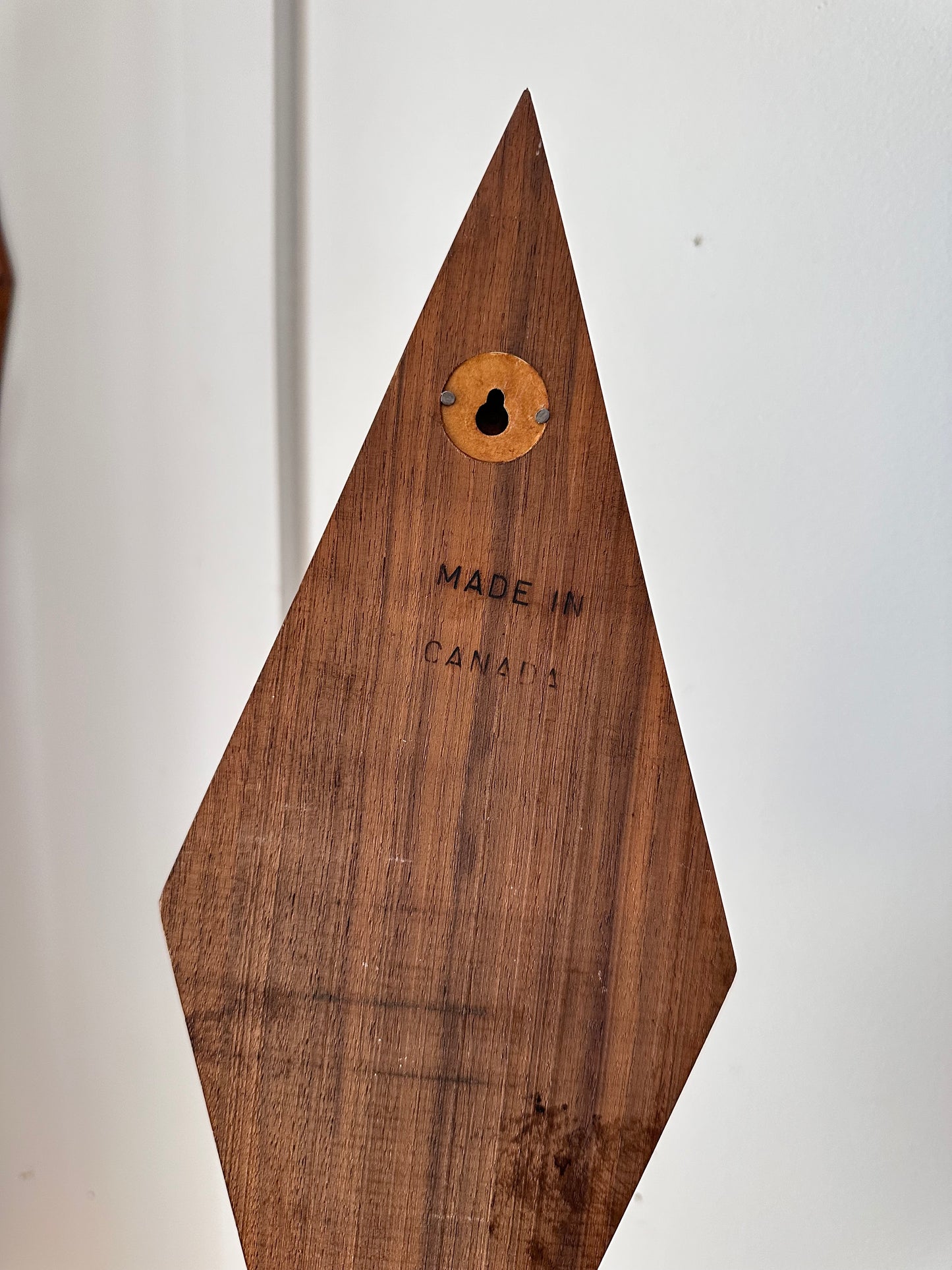 Pair of MCM Wooden Diamond-Shaped Wall Candle Sconces