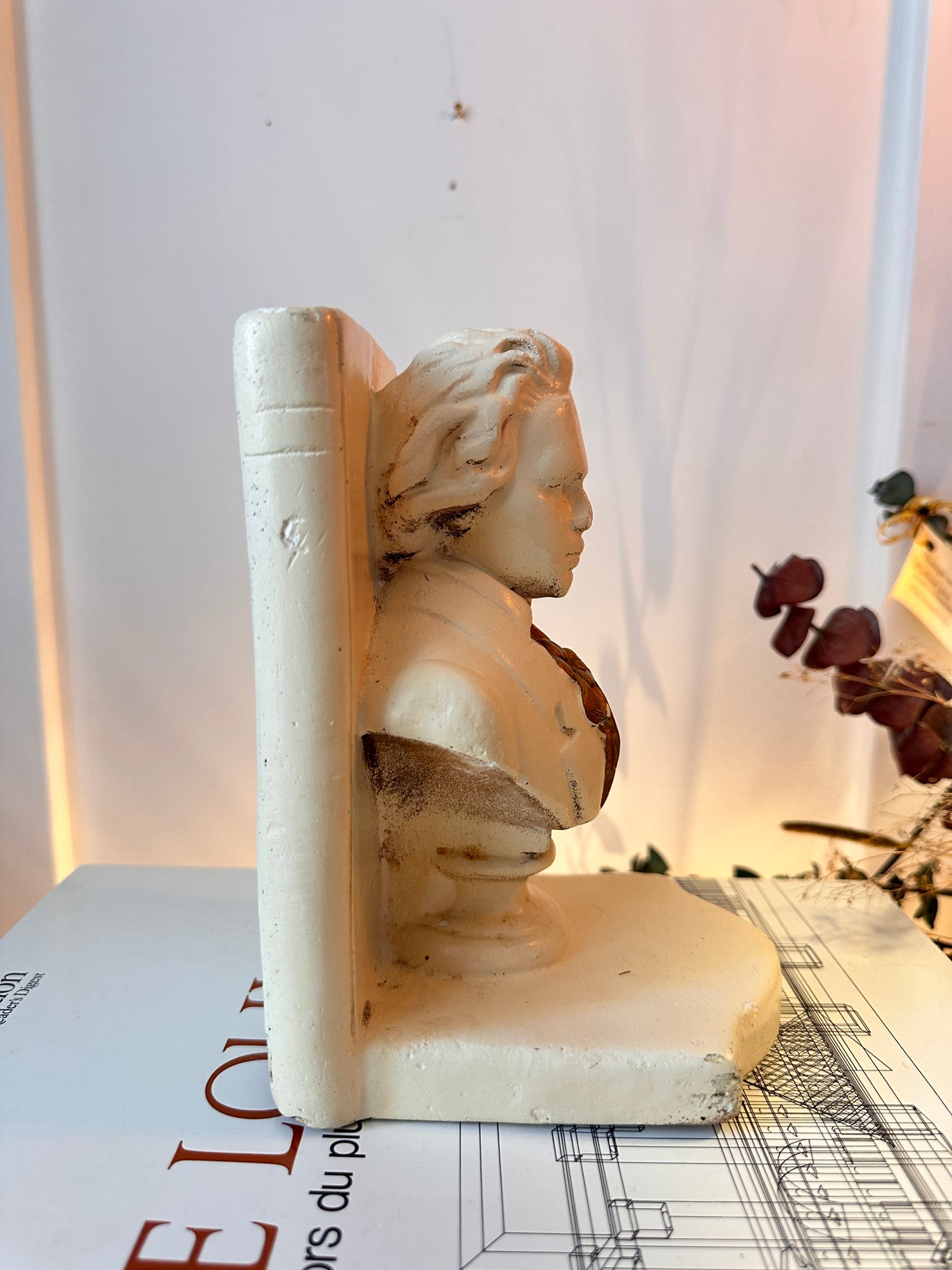 Vintage Bookends Mozart Bust