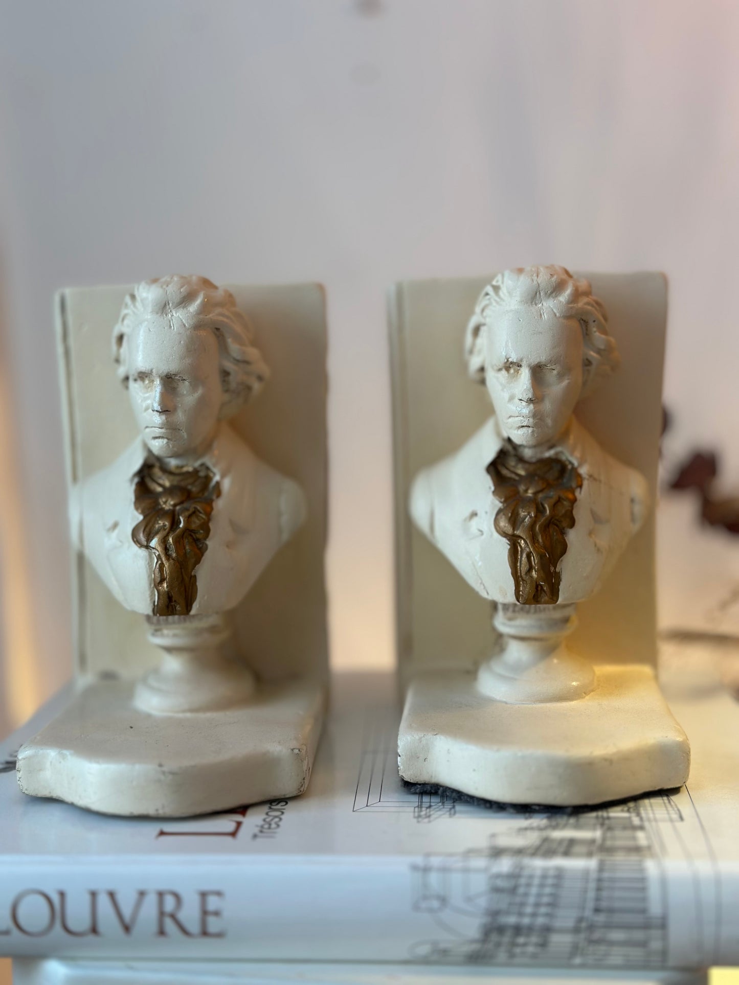 Vintage Bookends Mozart Bust