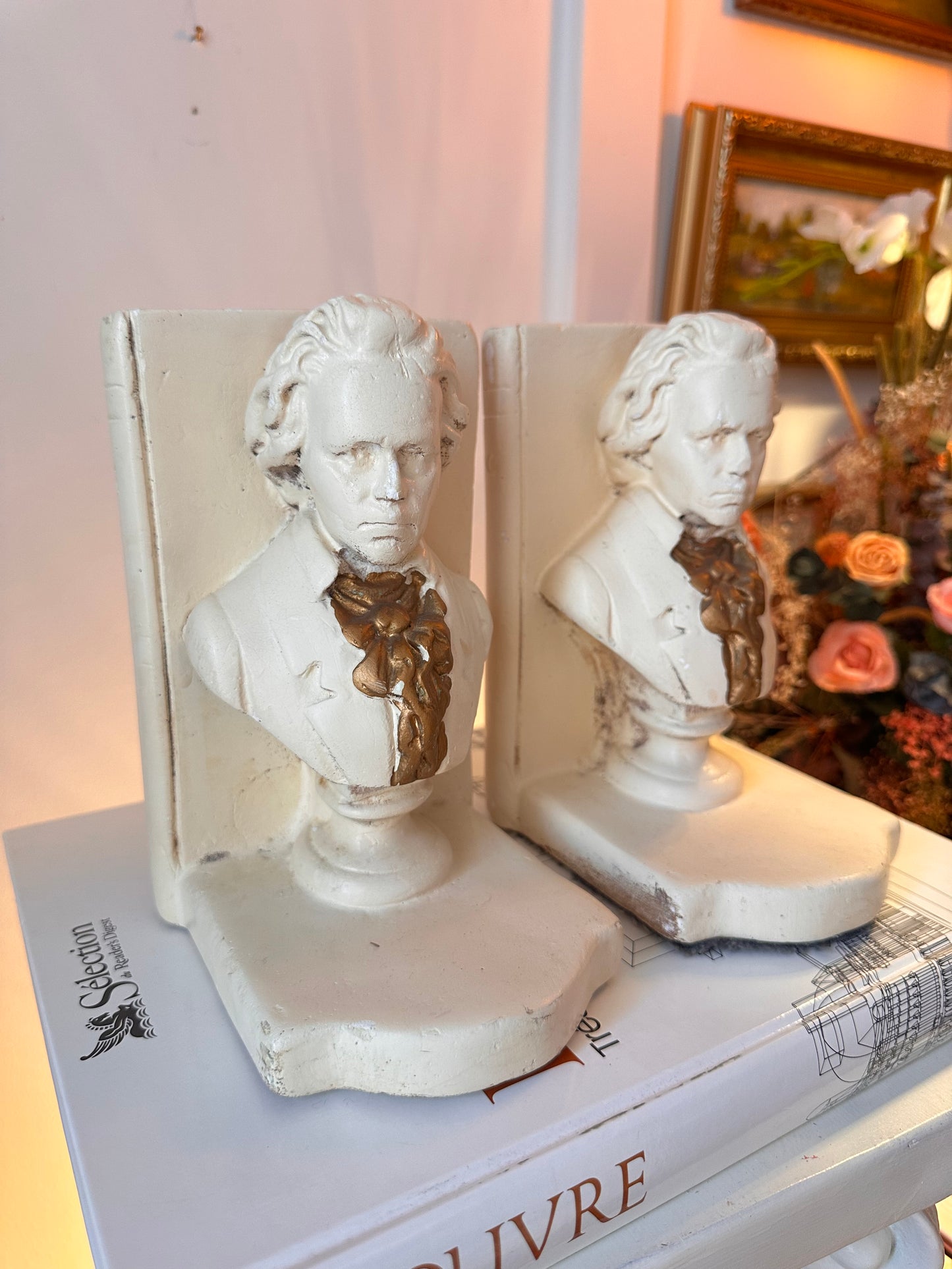 Vintage Bookends Mozart Bust