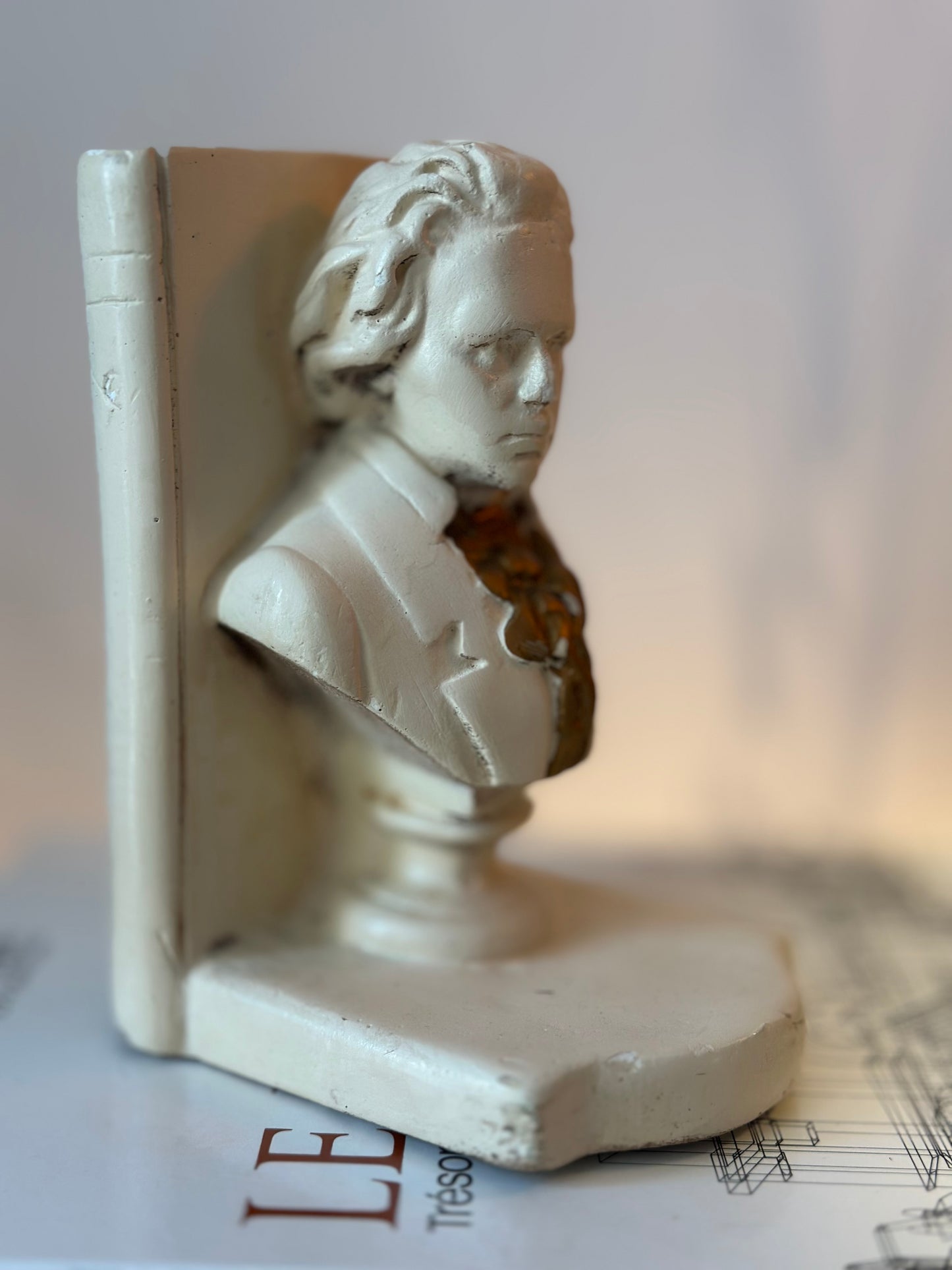 Vintage Bookends Mozart Bust