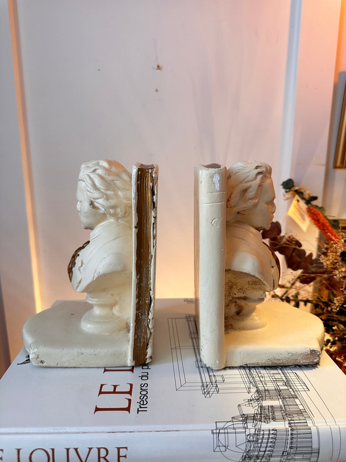 Vintage Bookends Mozart Bust